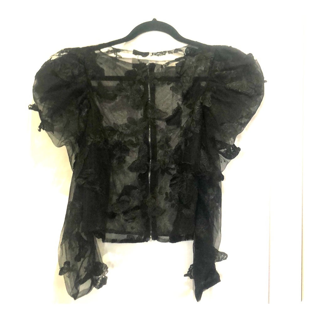 ✨Black butterfly Top  ( Sheer) ✨